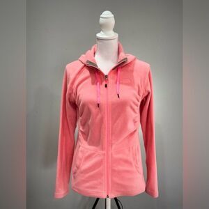 SALE! Hot Pink The North Face Ruched Fleece Full-Zip Jacket Size S EUC